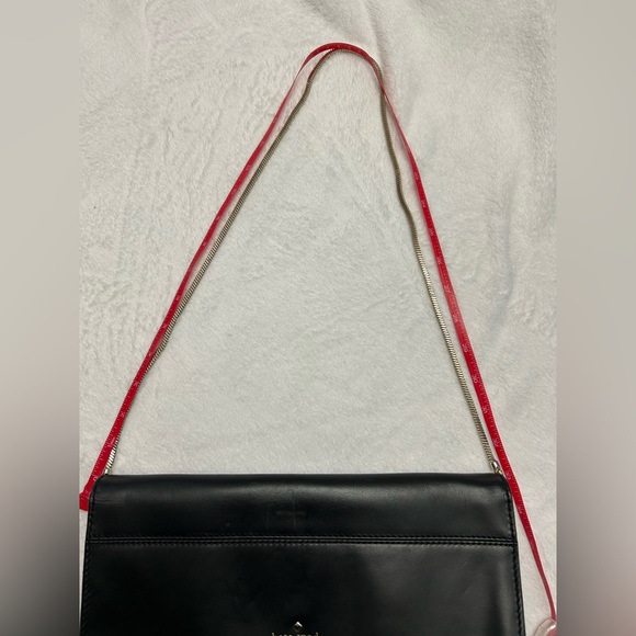 Kate Spade Wise Owl Leather & Metallic Clutch Convertible Shoulder Purse Bag - Picture 7 of 10